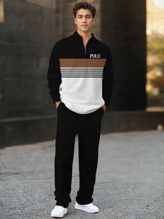 Long Sleeve Zipper Two-piece Set