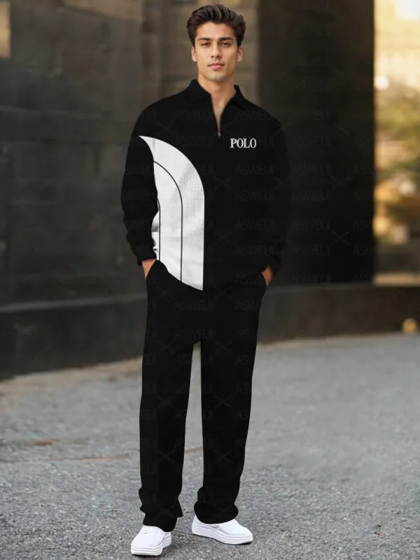 Long Sleeve Zipper Two-piece Set - DUVAL