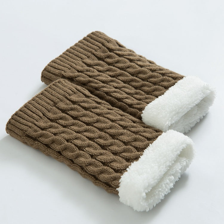 Calcetines de lana con calentadores de rodilla de punto