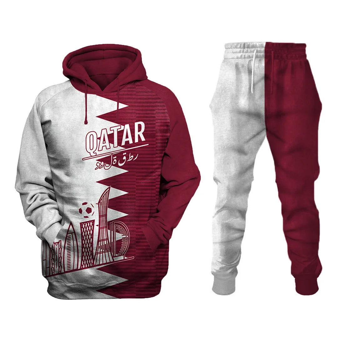 Qatar 2022 Football Printed Sweatshirt Set