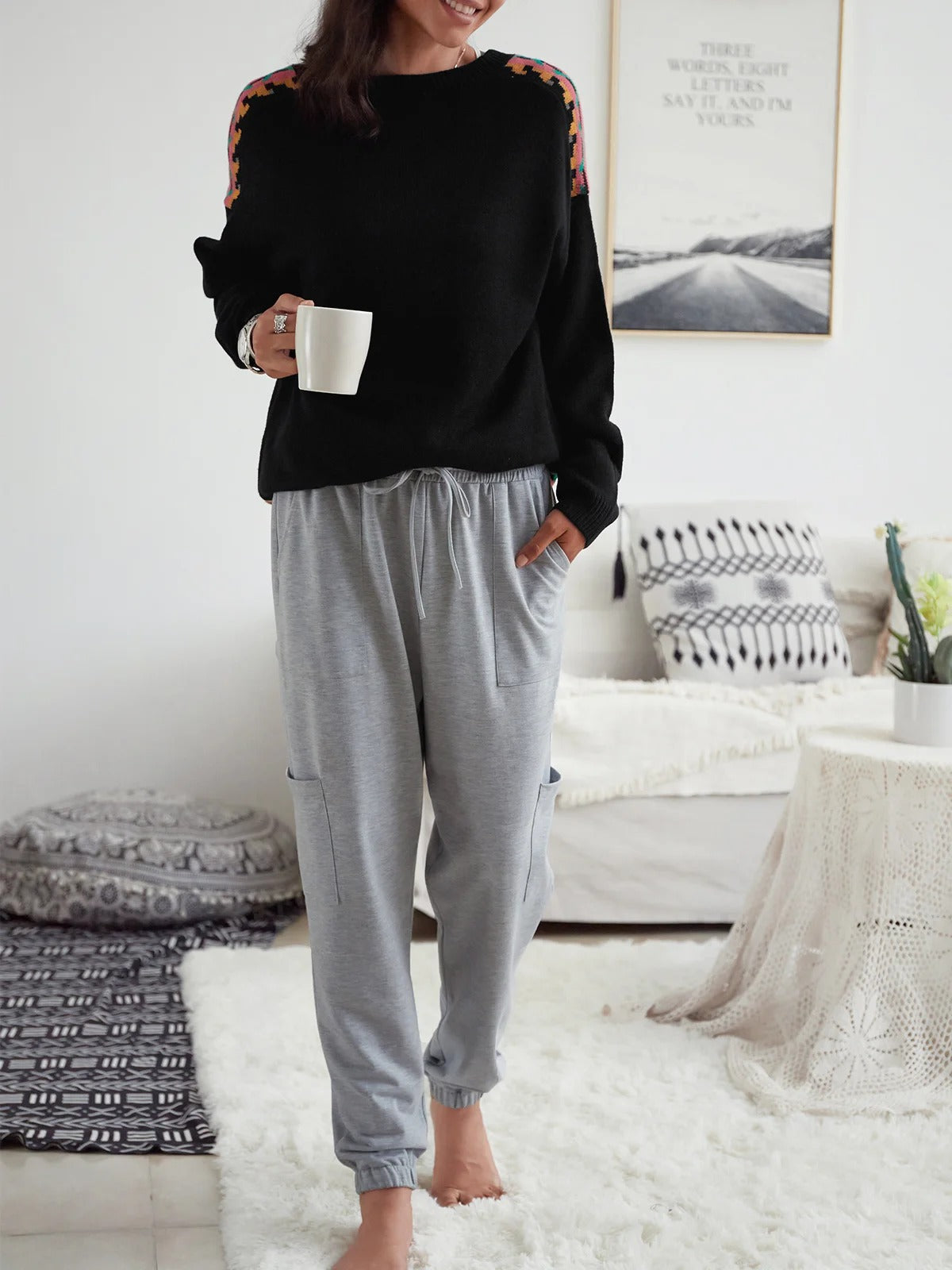 Loose Multi-pocket Casual Sweater Pants