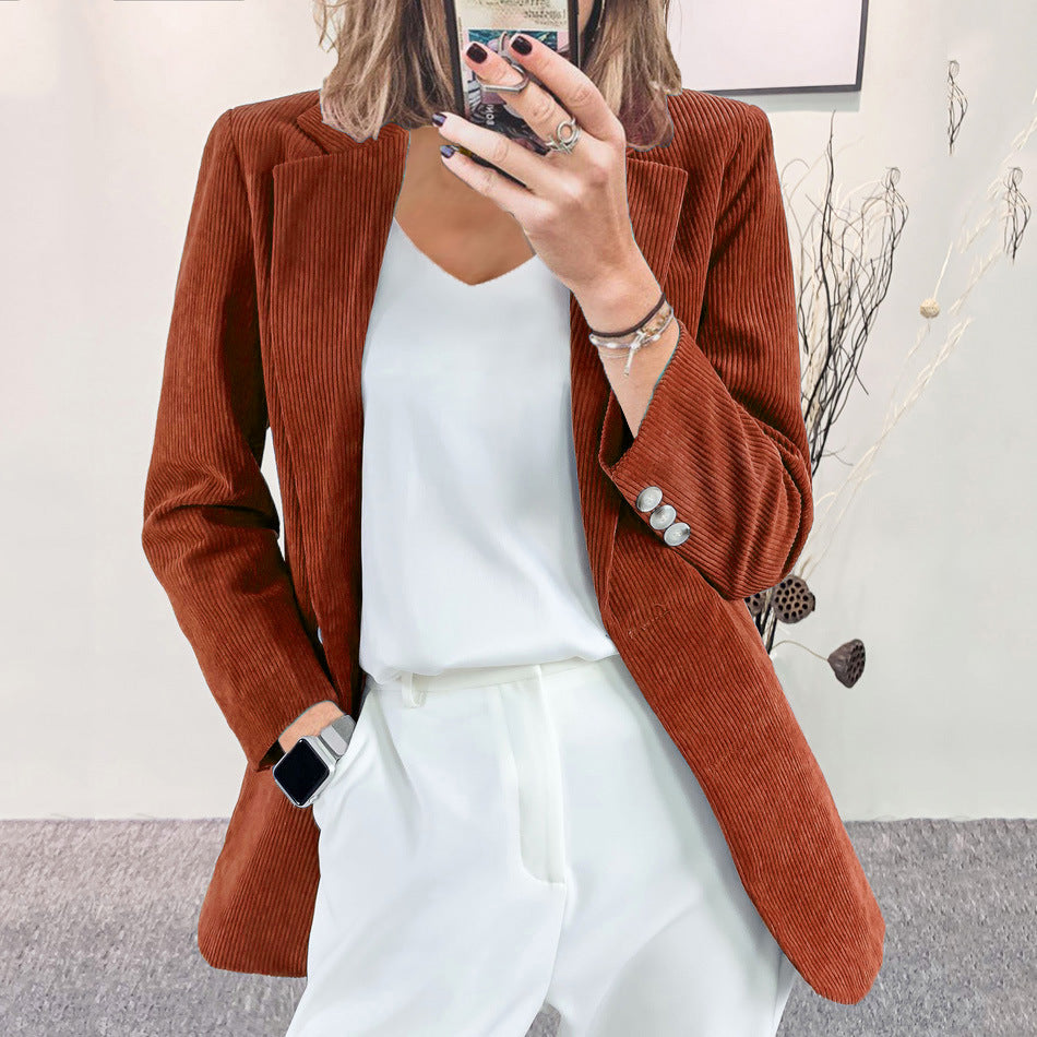 Ladies Pure Color Casual All-Match Blazer
