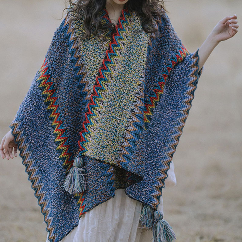 Capa vintage de moda Bufanda de capa cálida