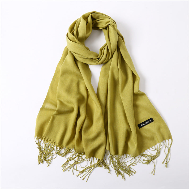 Classic Solid Color Cashmere Scarf