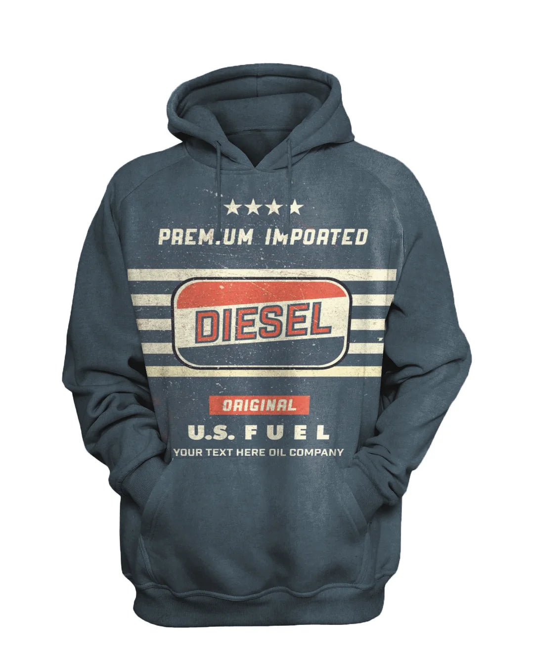 Mens Vintage Motor Oil Badge Printed Sweatshirt Set