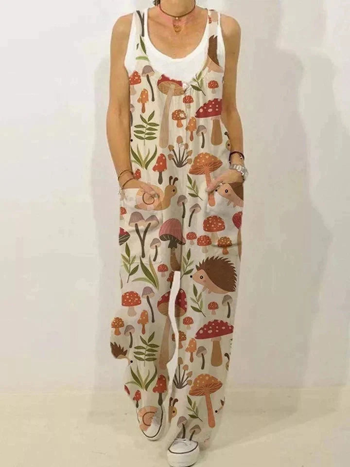 Cute animal print oversized jumpsuit