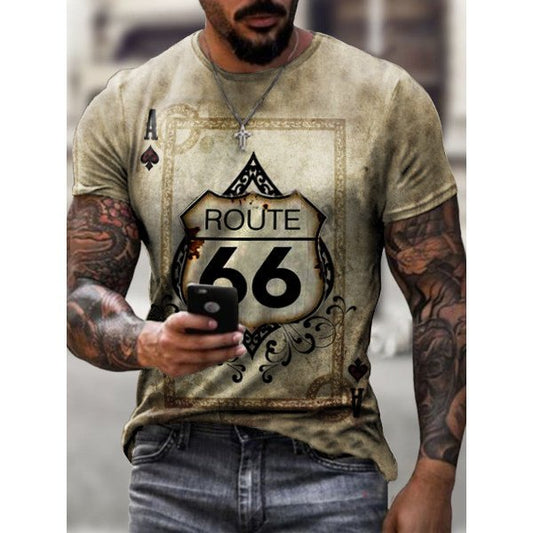 Men's Retro 66 Road Map Casual T-Shirt - DUVAL