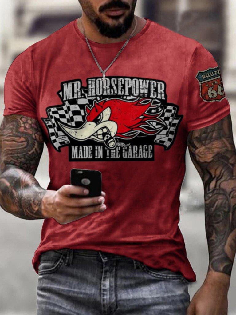 Men's Horsepower Printed Fashion T-Shirt - DUVAL