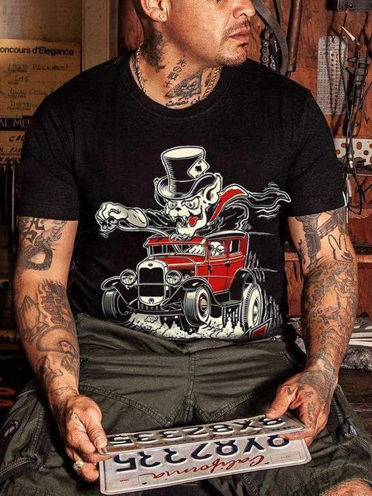 Poker Skull Classic Car T-Shirt - DUVAL