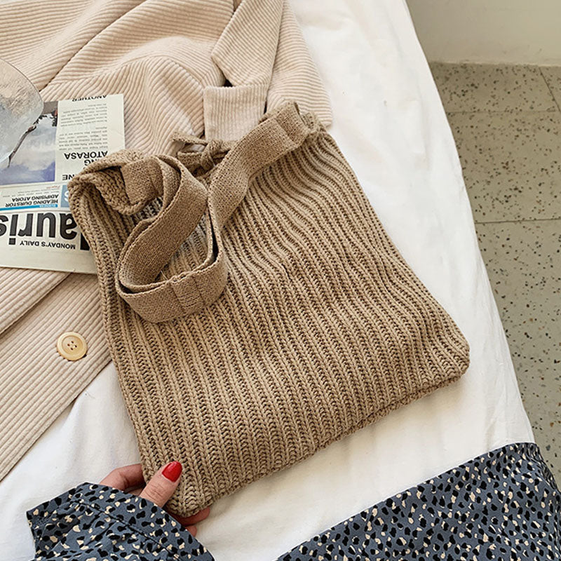 Simple Vintage Knit Tote Bag