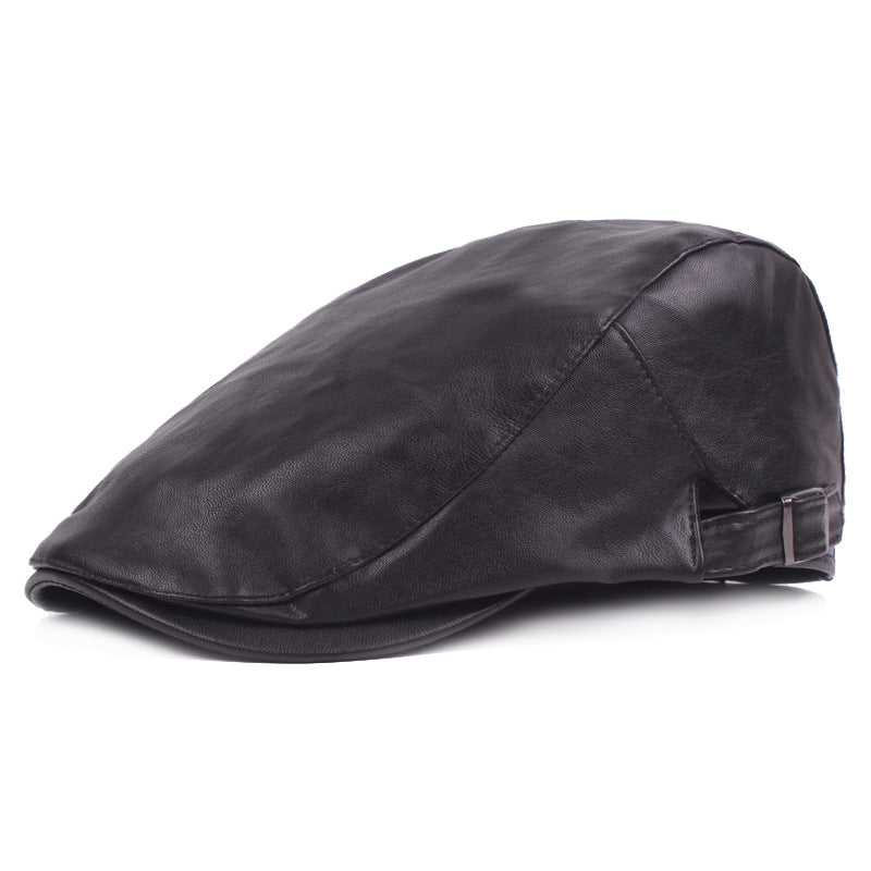 Leather Vintage Beret - DUVAL