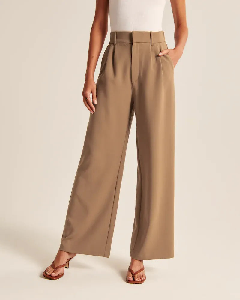 High Waist Tailored Wide Leg Pants