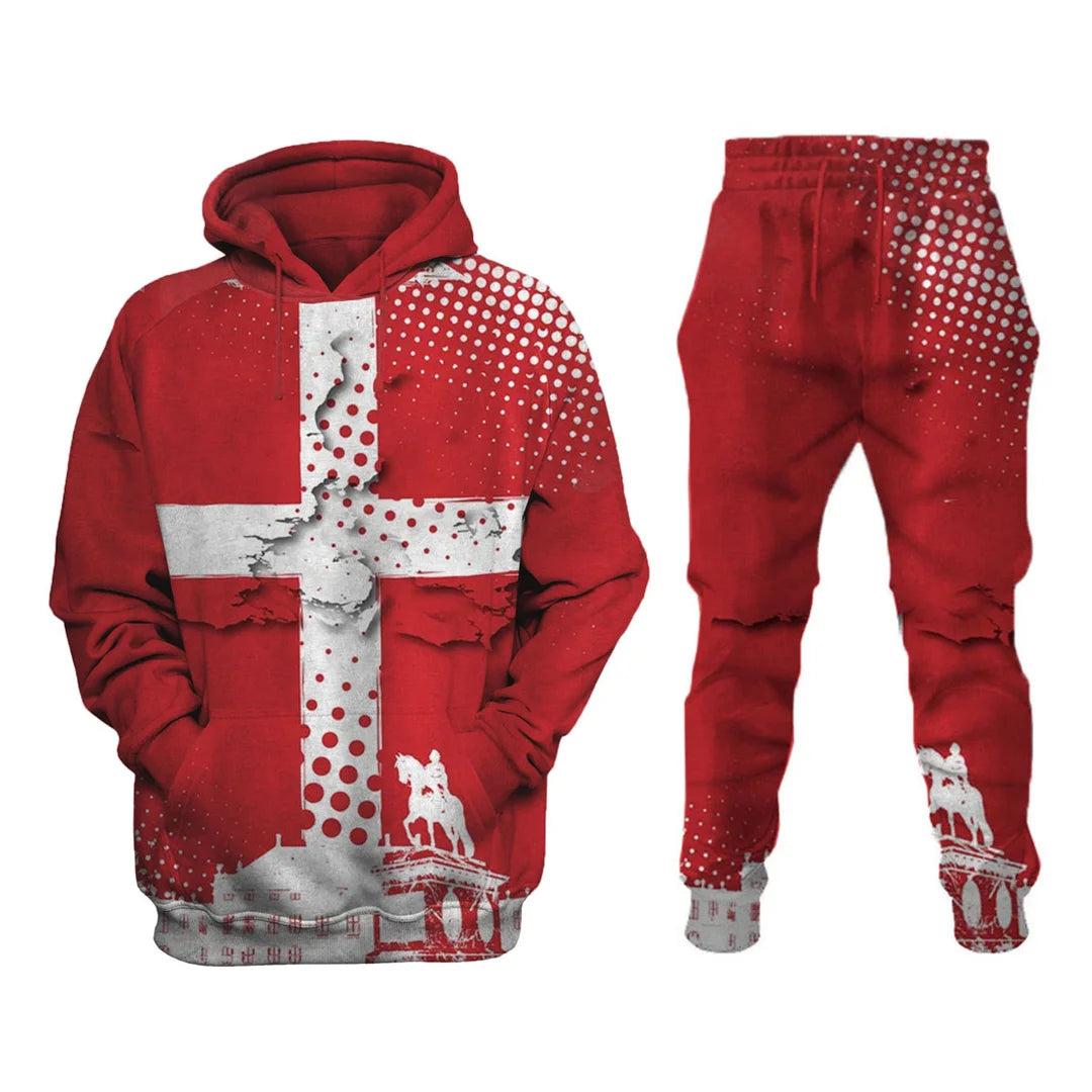 England Printed Sweatshirt Set - DUVAL