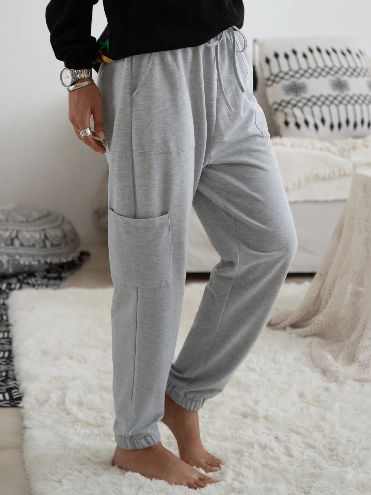 Loose Multi-pocket Casual Sweater Pants