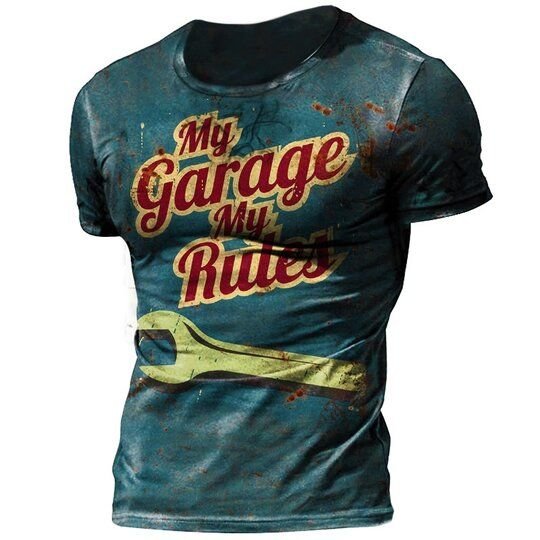 Vintage Men's Comfortable Breathable Print T-Shirt