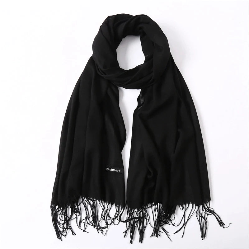 Classic Solid Color Cashmere Scarf