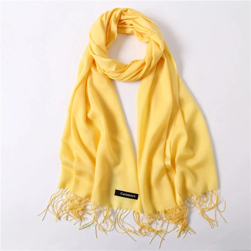 Classic Solid Color Cashmere Scarf