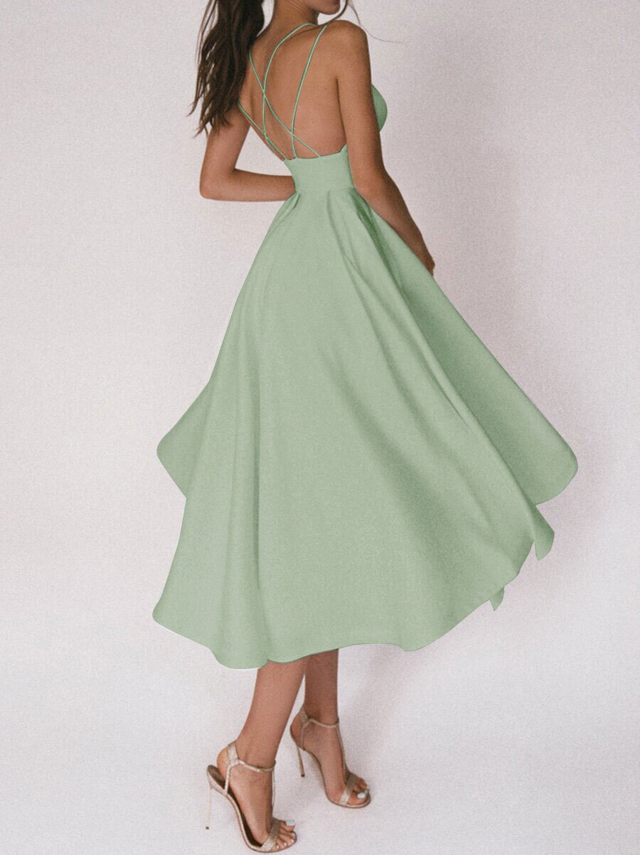 Elegant Strappy Swing Midi Dress