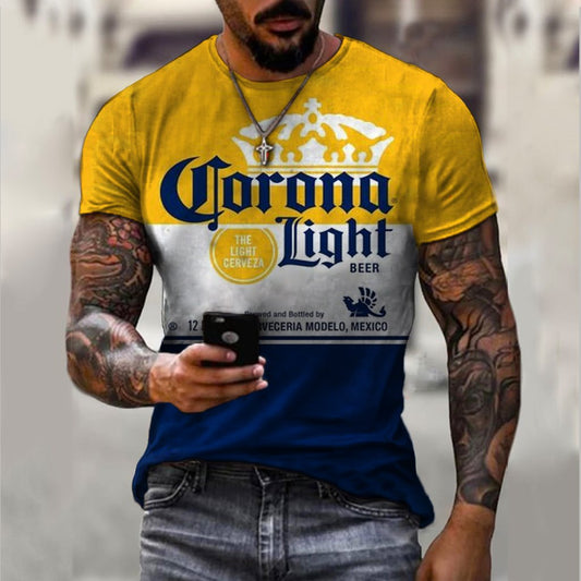 Vintage men's beer logo print T-shirt - DUVAL