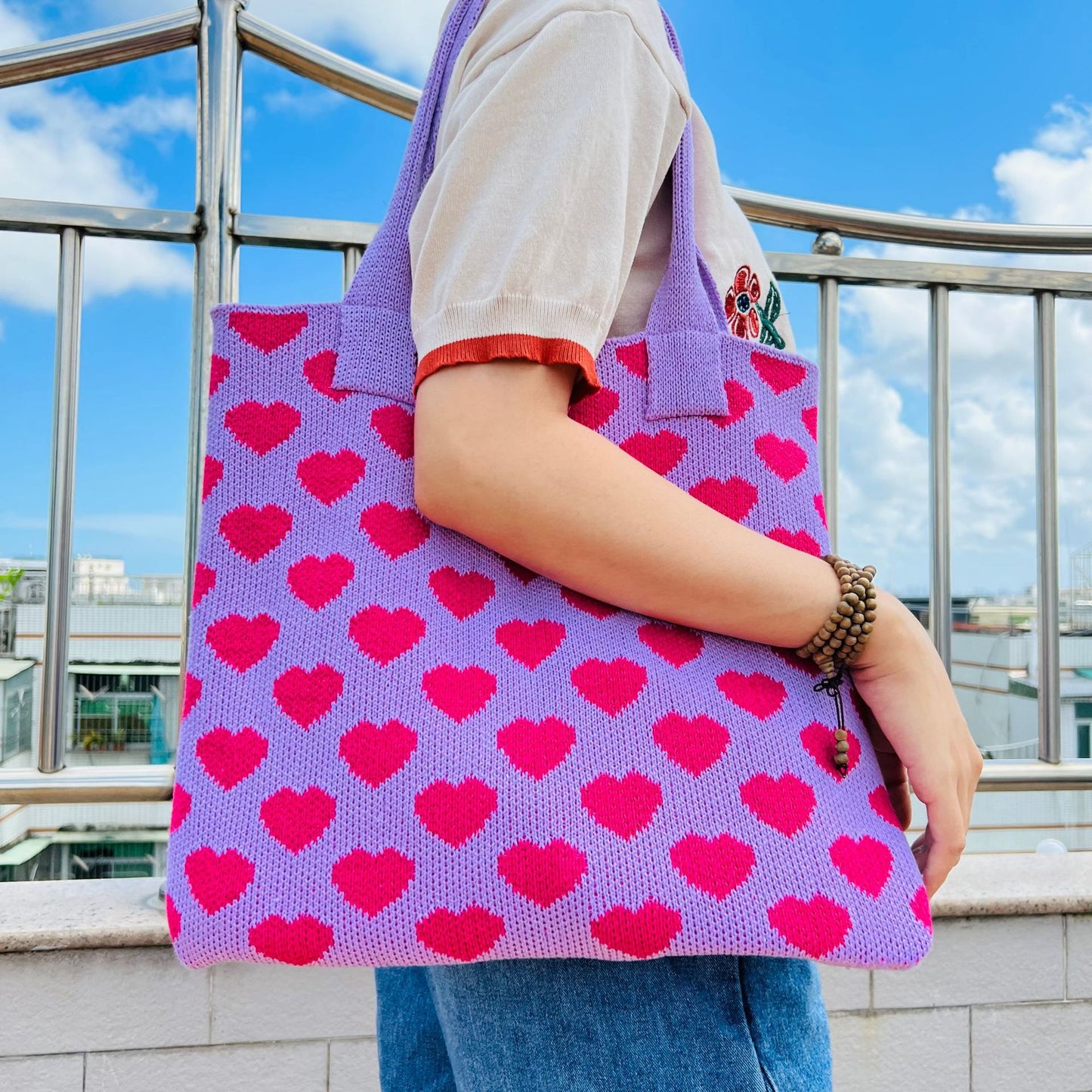 Love Knitted Fashion Retro Women's Bag