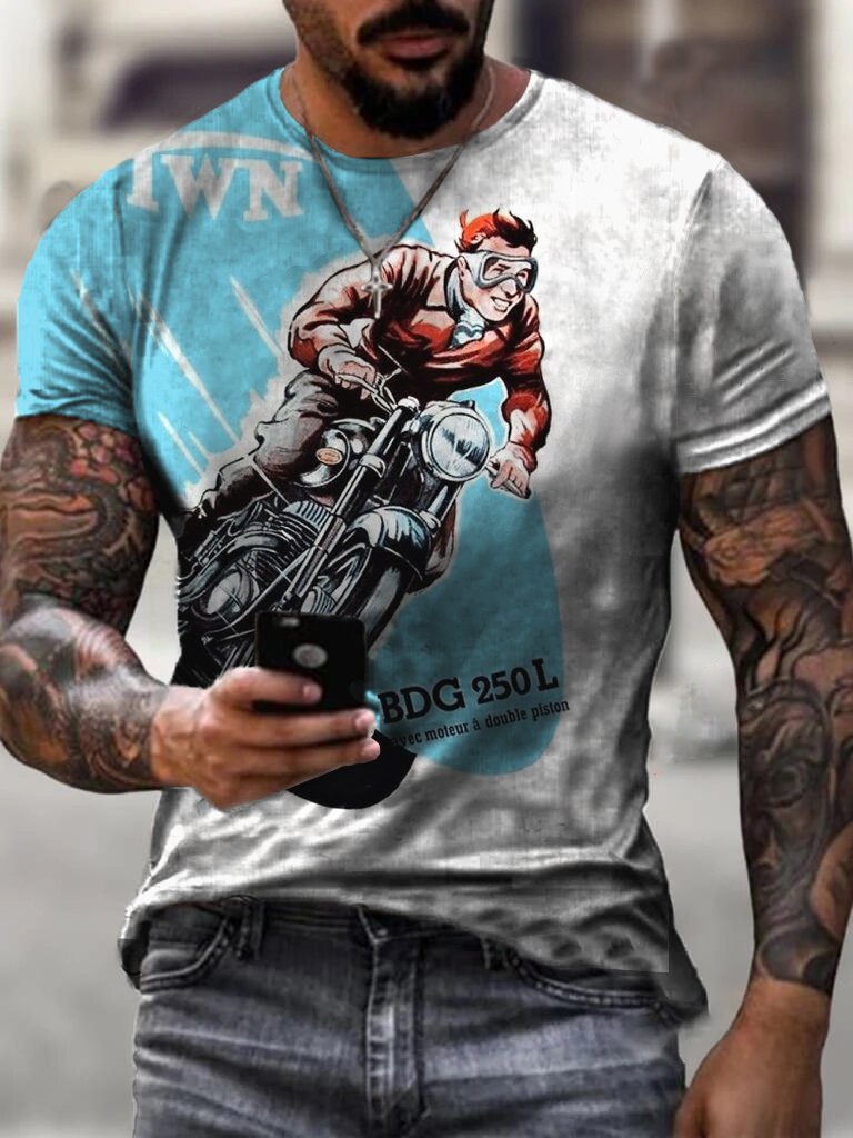 BDG Retro Outdoor Biker Men's T-Shirt - DUVAL