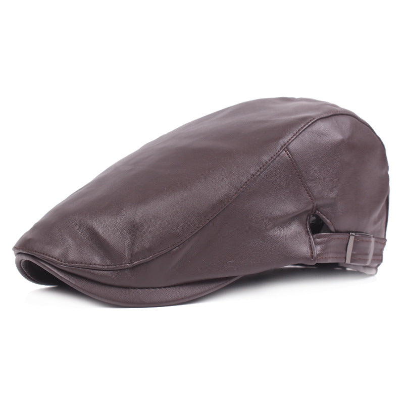 Leather Vintage Beret - DUVAL