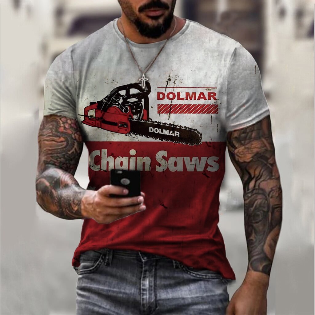 Chainsaw Logo Retro Casual T-Shirt - DUVAL