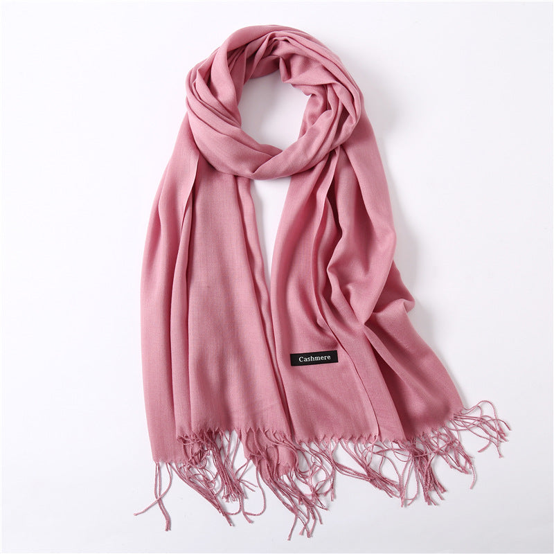 Classic Solid Color Cashmere Scarf