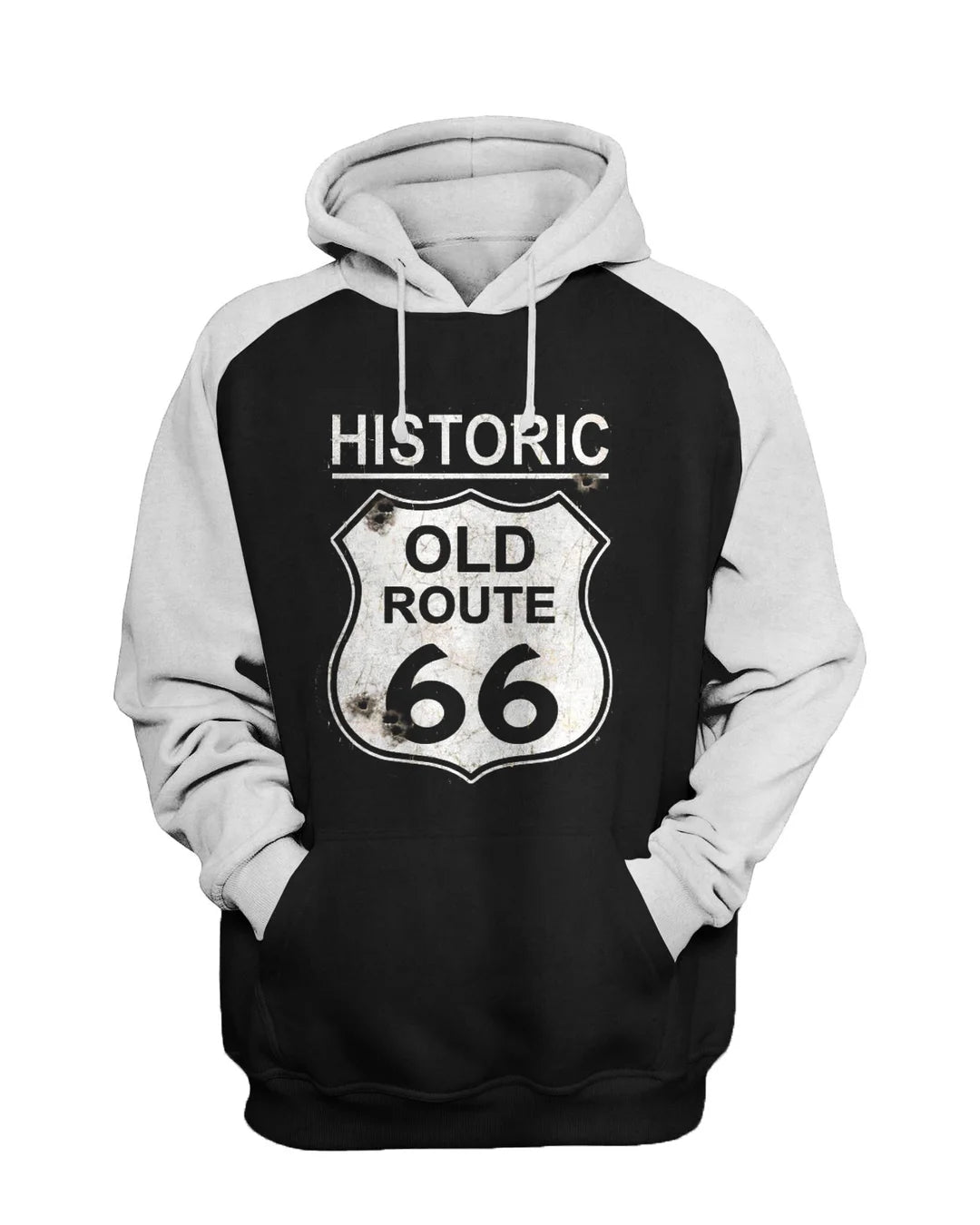 Vintage Route 66 Distressed Sweatshirt Set - DUVAL