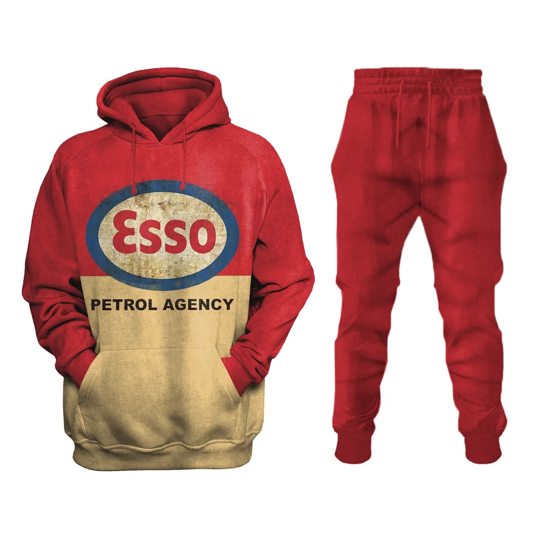 Esso Retro Car Oil Casual Sweatshirt Set - DUVAL