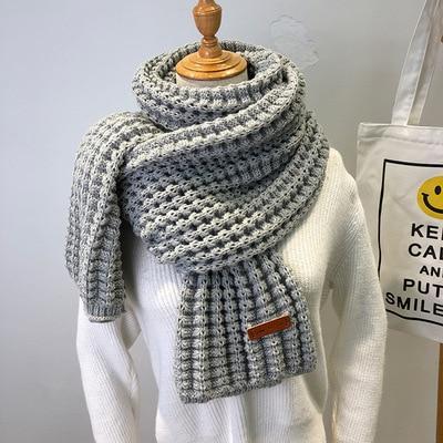 Nuevo Bufanda tejida de invierno moda mujer cálida Pashmina bufanda de lana gruesa