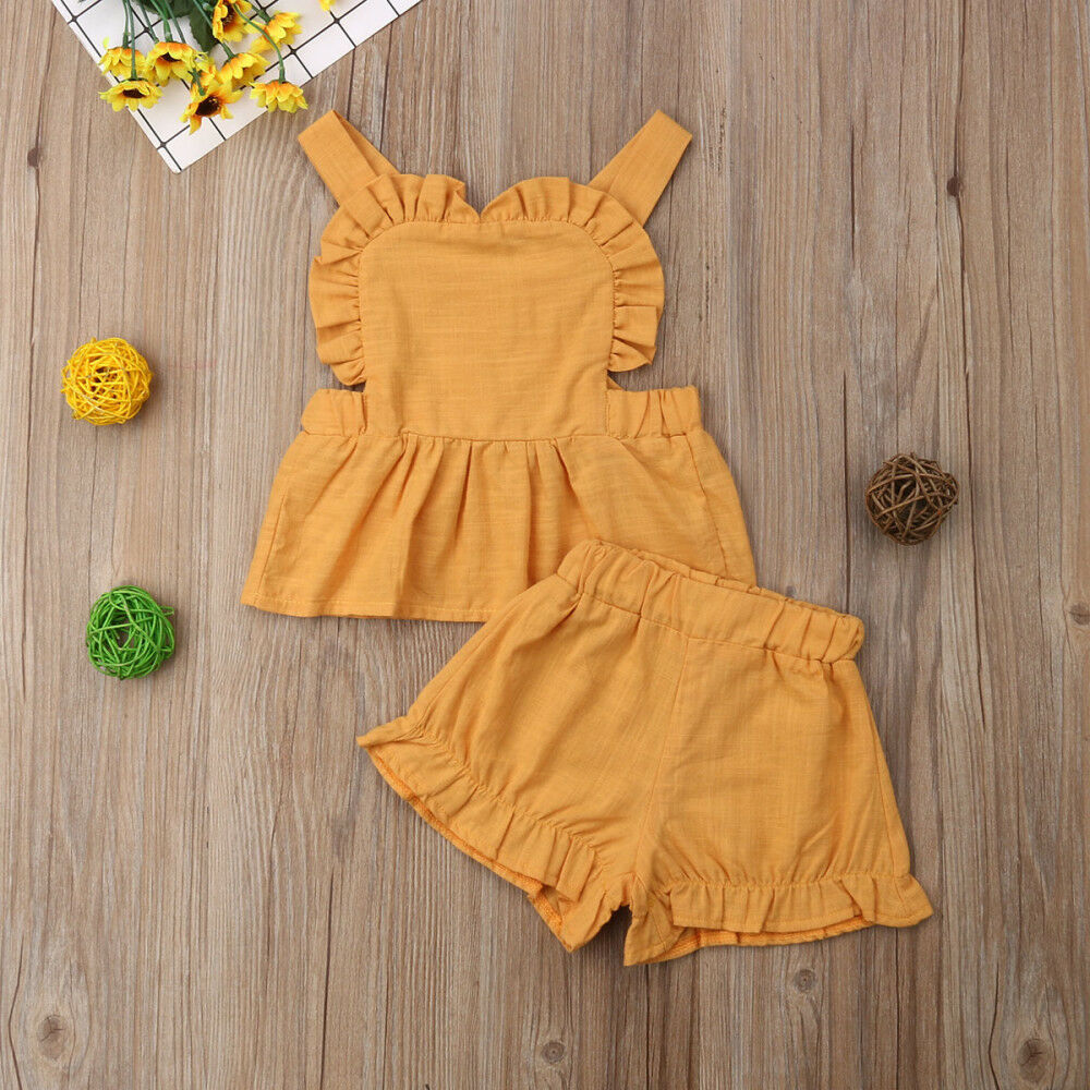 Summer children's flying sleeve two piece set