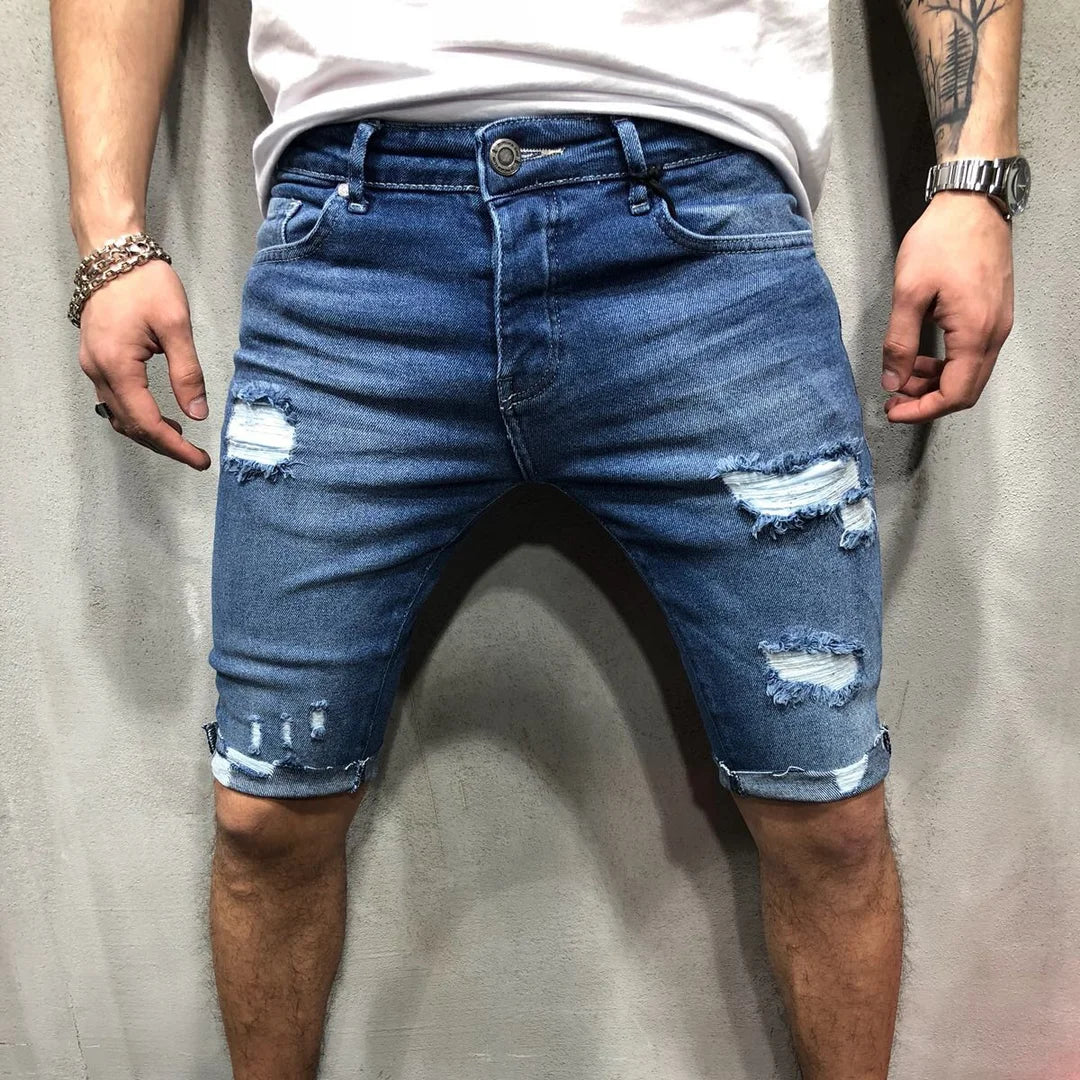 Men's Shorts Ripped Street Fashion Retro Jeans