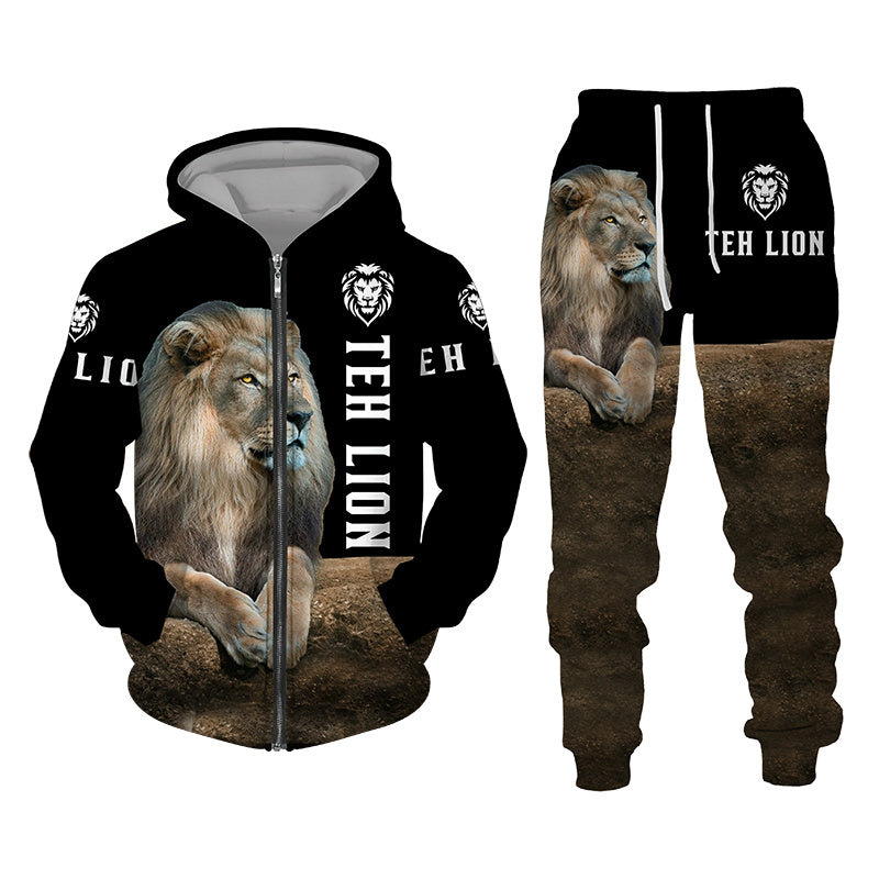 3D Tracksuit Sets Lion Print Edition