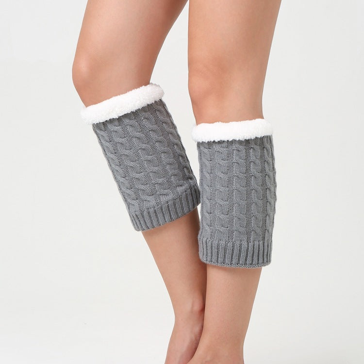 Knitted Knee Warmers Fleece Socks