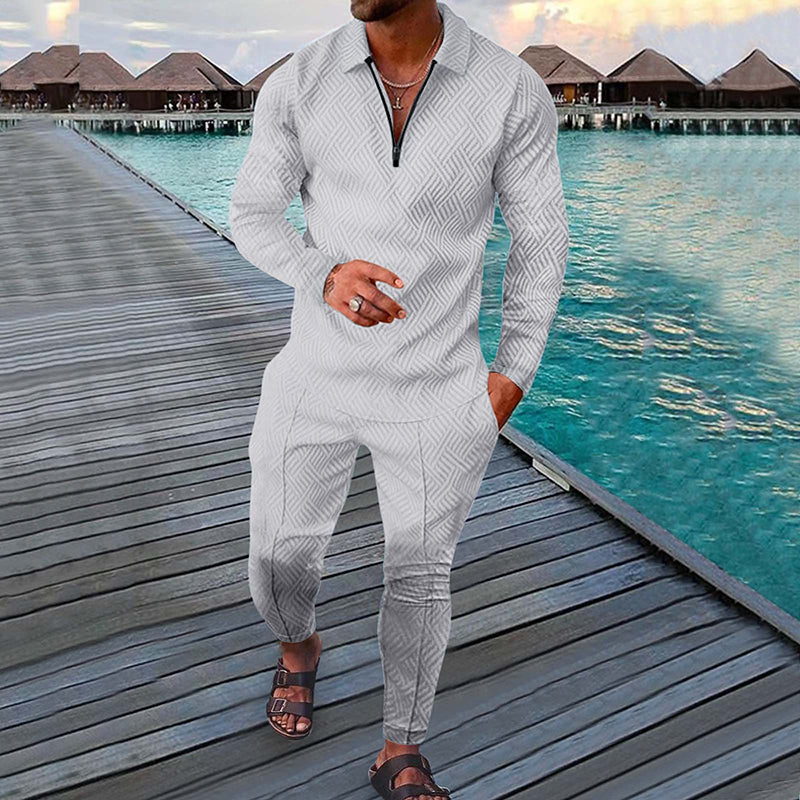 Stone Long Sleeve Polo Suit - DUVAL