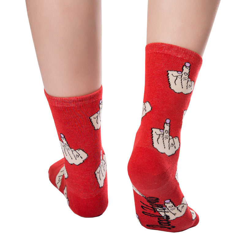 Fashion Printed Mid-tube Knitted Socks