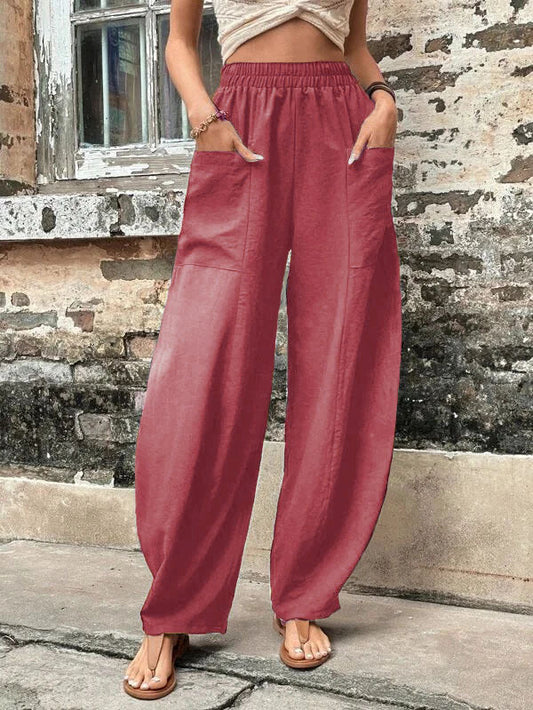 Women's casual pants elastic pants