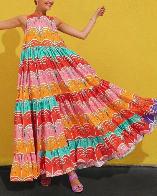 Gorgeous coloured panelled maxi dress