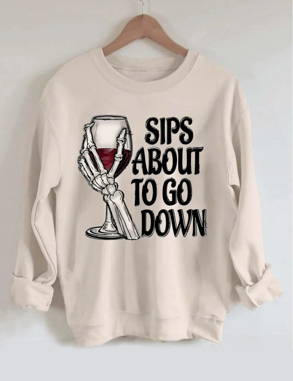 Sweat-shirt drôle de vin squelette