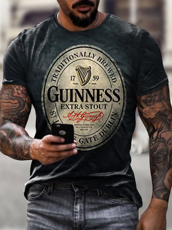 Men's Guinness Whiskey Printed T-shirt - DUVAL