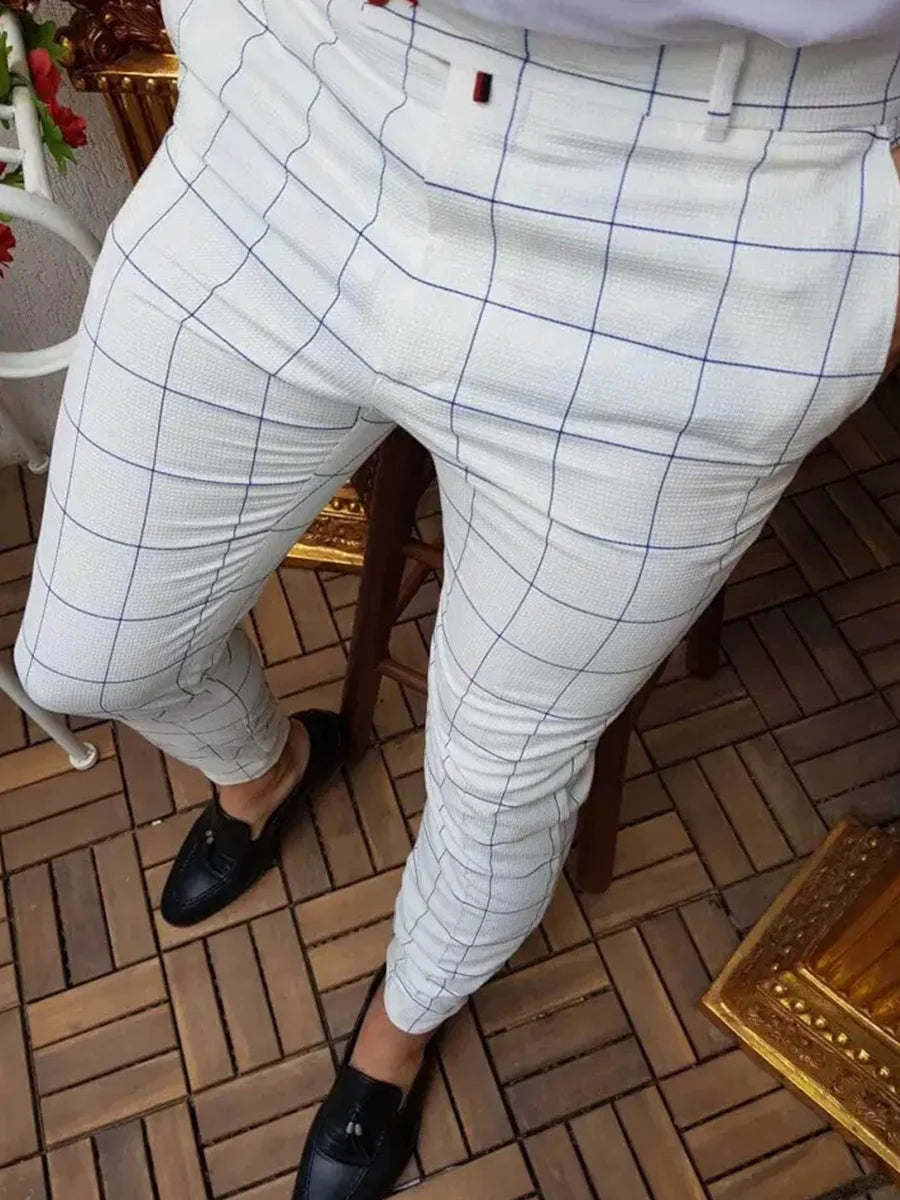 Men's Retro Plaid Casual Pants
