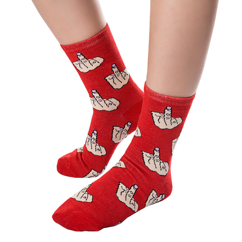 Fashion Printed Mid-tube Knitted Socks