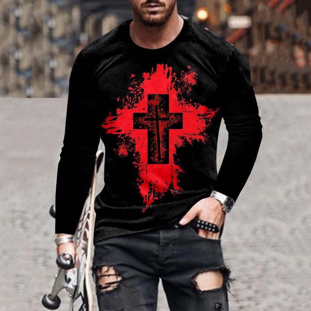 Men's Stylish Casual Halloween Long-Sleeved T-Shirt - DUVAL