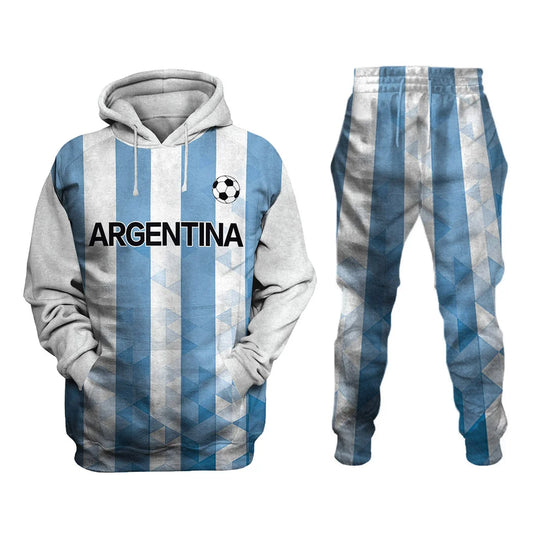 Argentina Printed Sweatshirt Set - DUVAL