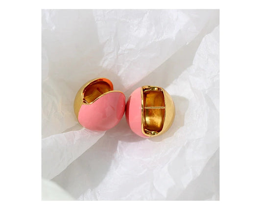 French Style Enamel earrings - Ball bell earrings