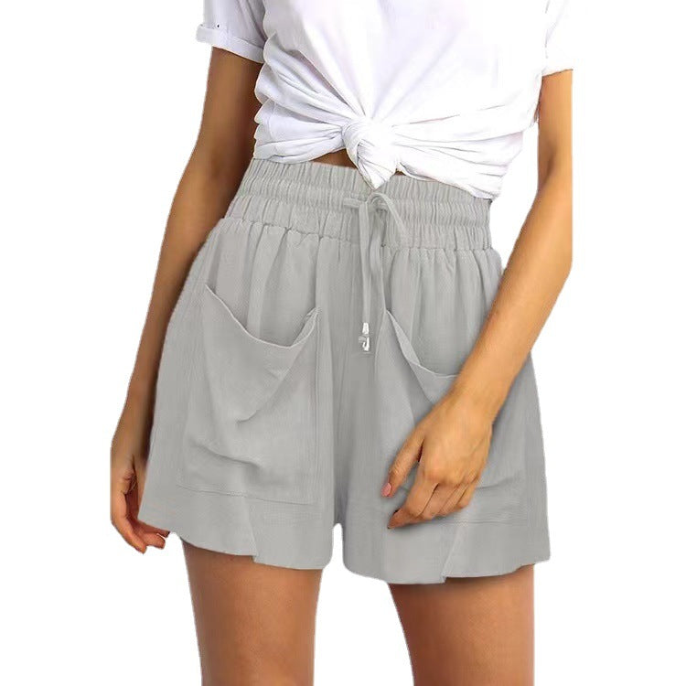 Casual loose lace-up shorts