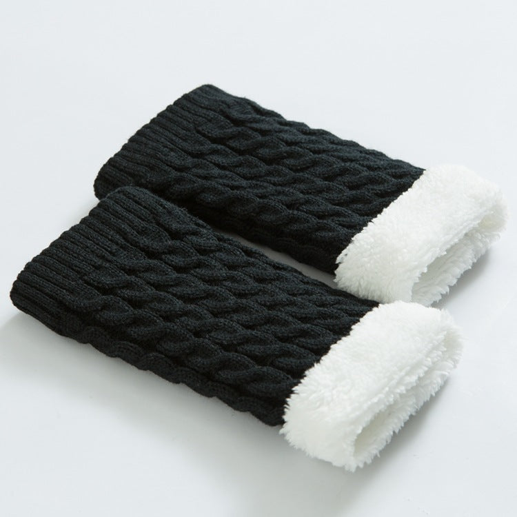 Knitted Knee Warmers Fleece Socks