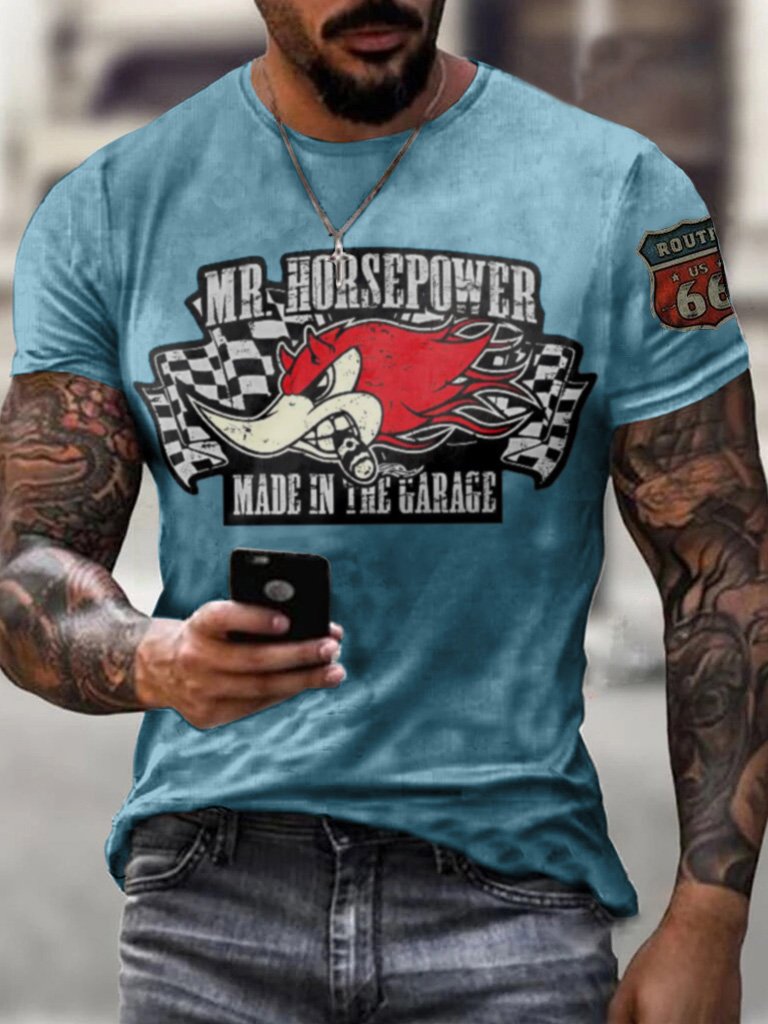 Men's Horsepower Printed Fashion T-Shirt - DUVAL