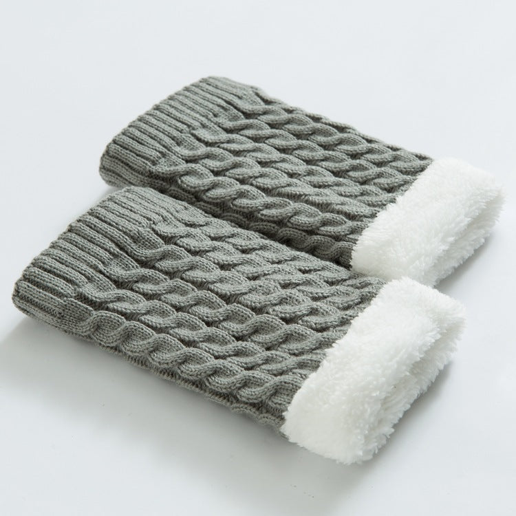 Knitted Knee Warmers Fleece Socks